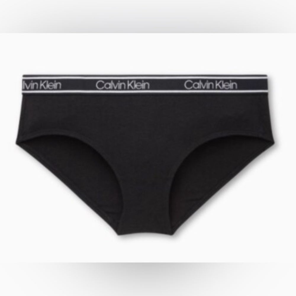 Calvin Klein Women's Modern Bikini Panty Hipster Dark Grey Logo Waistband Small
